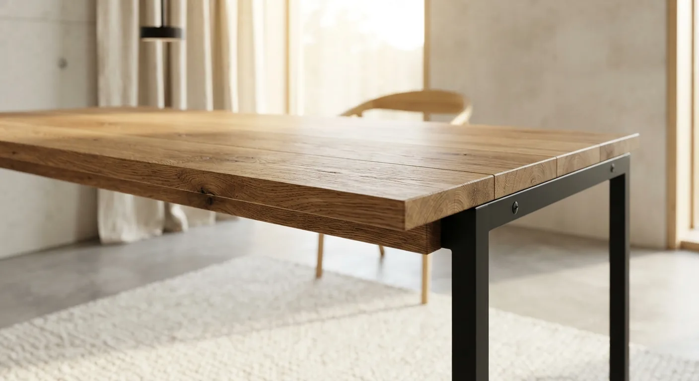 Table à manger en chêne massif fabriquée sur mesure