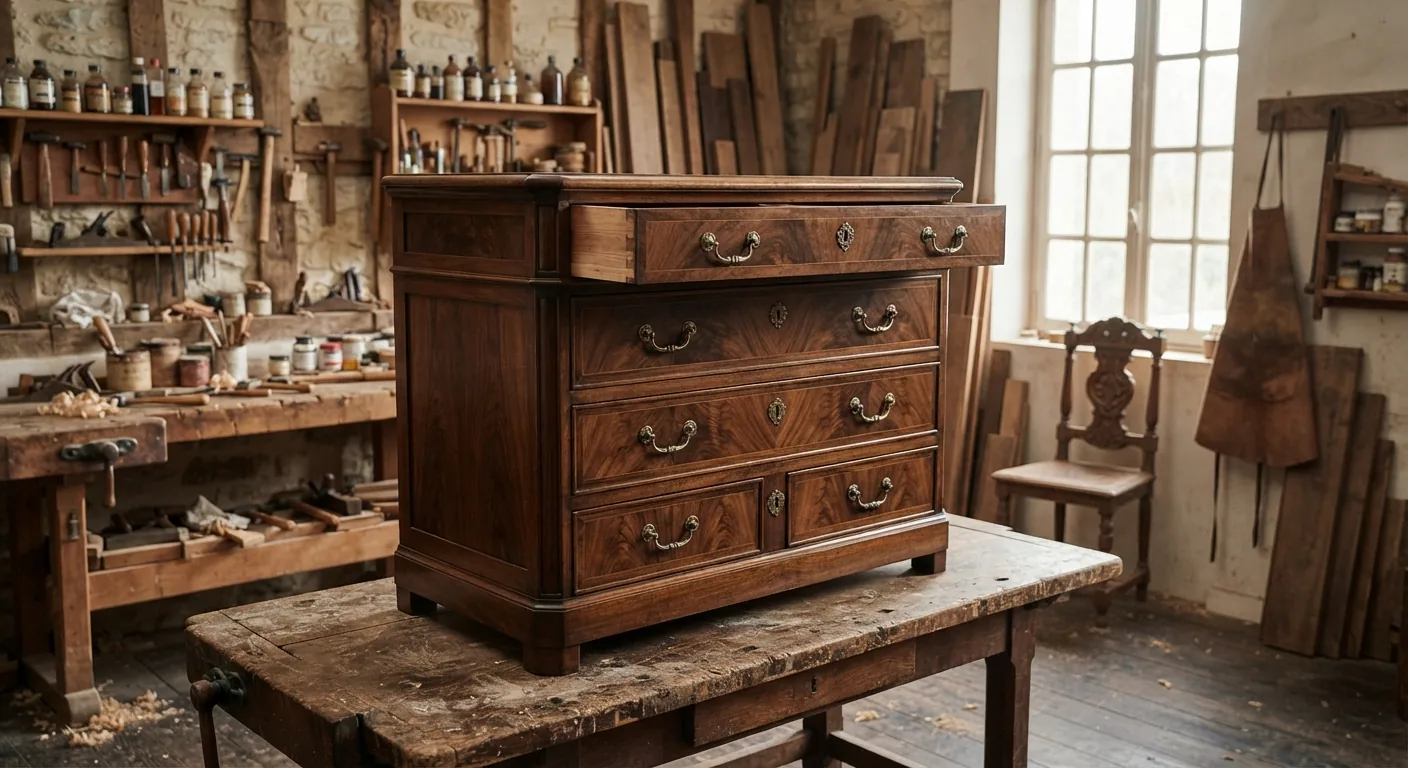 Restauration d'une commode ancienne en bois massif